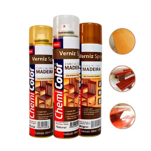Verniz Spray Madeira Chemicolor 400ml Baston