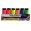 Acrilex Tinta Acrílica Neon  com 6 Unidades Pote 10ml Cada