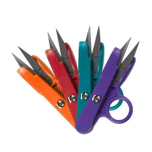 Kit Tesoura Arremate Plástica com Suporte Dedo 12cm Unidade