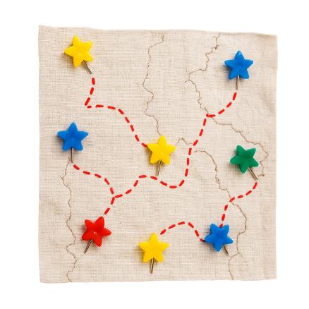 Kit Alfinete para Mapa Estrela 40 Unidades