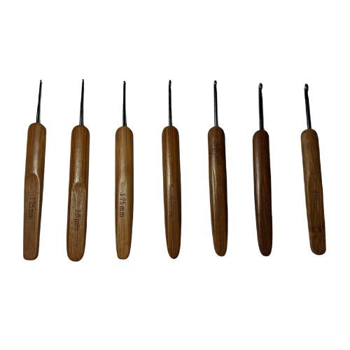 Kit Agulha de Crochê com Cabo de Bambu