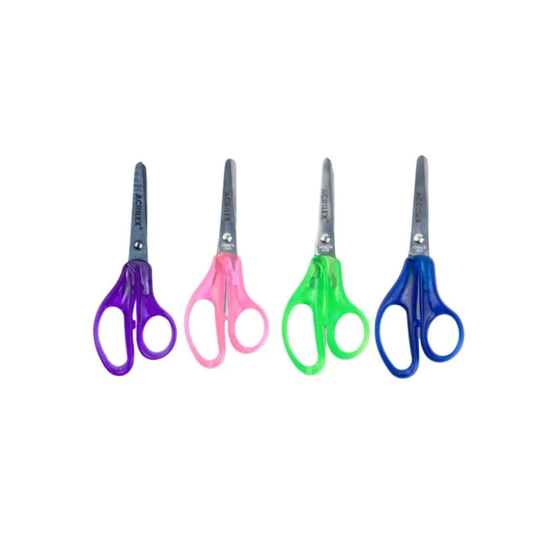 Acrilex Tesoura Escolar Cabo Transparente 13 cm