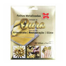 Make+ Folhas Metalizadas Imitação Ouro Contém 25 Folhas