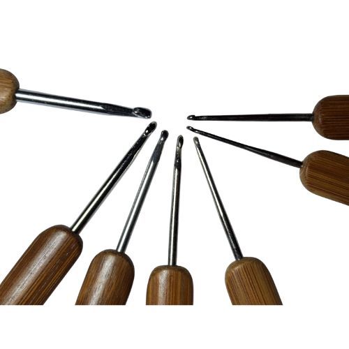 Kit Agulha de Crochê com Cabo de Bambu