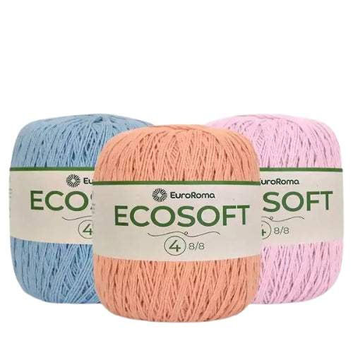 Barbante EuroRoma EcoSoft 8/8 – 300g (483m) para crochê e