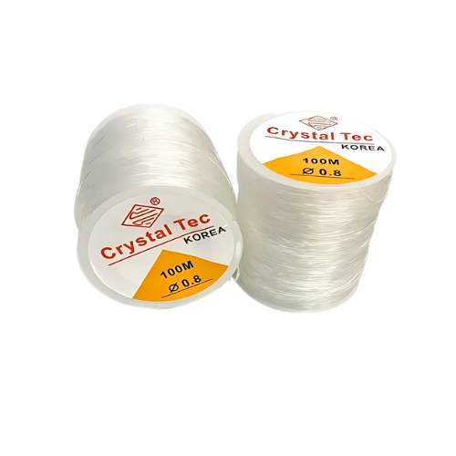 Fio de Silicone Transparente 0.8mm – Rolo com 100 Metros